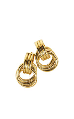 Fabienne Earrings - Double Hoop Earrings in Gold