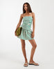 Bronze Snake Zarella Bandeau Mini Dress In Green Stripe