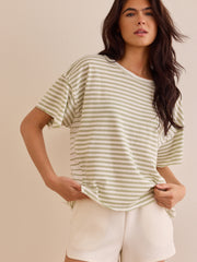 Flex Striped Oversized Tee