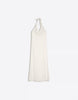 Bershka Halter Midi Dress With Linen In White