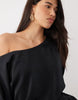 Fallen Shoulder Maxi Dress In Black