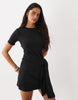 Supersoft Tie Side Mini Dress In Black