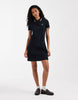 Fred Perry Twin Tipped Mini Polo Dress In Navy With White And Peach Tipping
