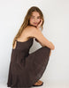 Stradivarius Short Dress With Open Back In Brown