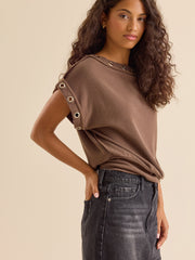 Jovie Boatneck Grommet Top