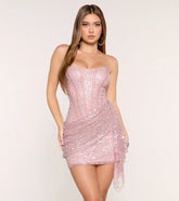 Alexandria Sequin Lace-Up Mini Dress