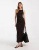 Ribbed Tank Midi Dress In Chocolate