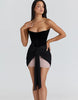 House Of Cb Clara Black & Blush Chiffon Mini Dress - Limited Edition In Black & Blush