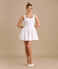Six Stories Scoop Neck Skater Mini Dress In White