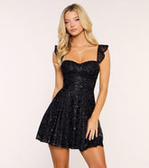 Nightshade Rhinestone Lace Mini Dress