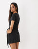 Supersoft Tie Side Mini Dress In Black