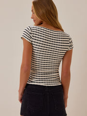 Revel Stripe Boatneck Top