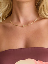 18K Gold Wire Slider Charm Necklace