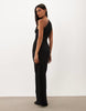 One Shoulder Jersey Maxi Dress In Black