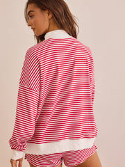 USA Stripe Mockneck Pullover