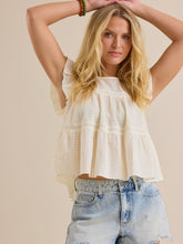 Aubrey Flutter Sleeve Textured Top
