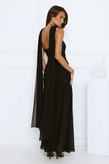 Soirée Glow Strapless Maxi Dress Black