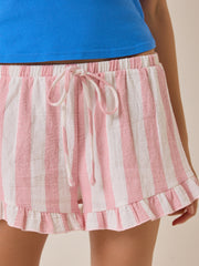 Clea Ruffle Striped Shorts