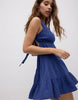 Stradivarius Short Dress With V-Neck In Electric Blue