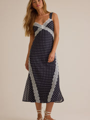 Chelsea Lace Trim Midi Dress