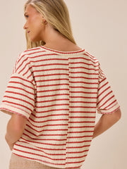 Scarlett V-Neck Striped Top