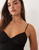 Missyempire Cami Ruffle Tiered Hem Mini Dress In Black