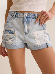 Carrie Patch Denim Shorts