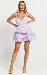 Amalie The Label - Mae Pleated Mini Dress - In Lilac