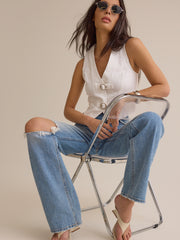 Indie Denim Buckle Front Vest