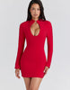 House Of Cb Lotus Crepe Keyhole Silhouette Mini Dress In Red - Red