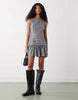 Reclaimed Vintage Mini Sundress With Dropped Waist Detail In Blue Check