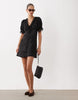 Miss Selfridge Satin Lace Trim Mini Dress In Black