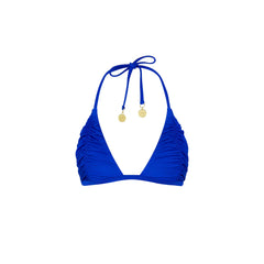Gathered Stitch Bralette Bikini Top - Blue Lagoon
