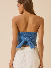 Mae Denim Tube Top