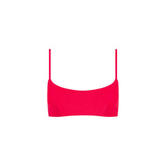 Invisible Underwire Crop Bikini Top - Cherry Crush