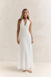 World Of Wonder Halter Maxi Dress White