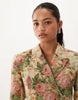 Structured Double Breasted Blazer Mini Dress In Vintage Floral Tapestry
