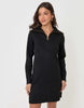 Threadbare Quarter Zip Brushed Knit Mini Dress In Black