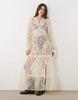 Miss Selfridge Tiered Lace Maxi Dress