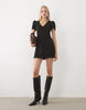 Miss Selfridge Mini Dress With Puff Sleeve In Black