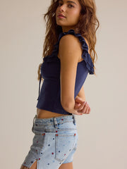 Scout Embroidered Denim Shorts