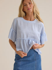 Calista Stripe Peplum Top