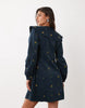 Nobody'S Child Hannah Cord Oversized Scallop Trim Embroidered Collar Mini Dress In Blue