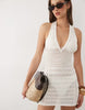 Embroidered Knitted Mini Dress