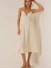 Sirena Beaded Linen Dress