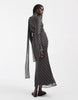 Chiffon Bias Cut Maxi Dress With Matching Scarf In Check Print