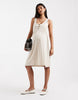Mamalicious Maternity 2 Function Nursing Button Through Mini Sundress In Cream