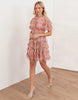Anaya Floral Print Short Sleeve Ruffled Mini Dress In Pink