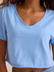 Vera Cropped Lace Tee