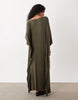Cape Maxi Dress In Olive